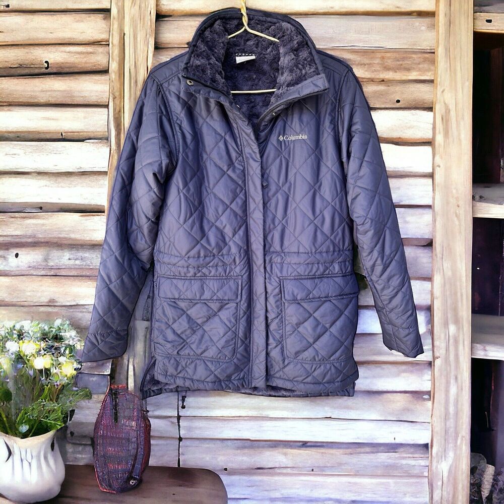NWOT Columbia Copper Crest Womens Small Blue Fleece Lined Jacket Quilted No Hood